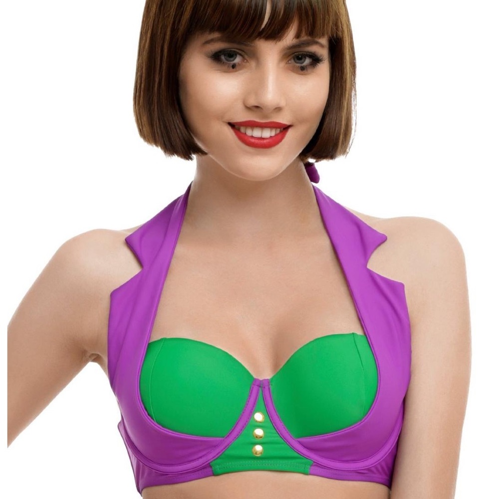DC Comics Joker Swim Bikini Top - XXL NWT